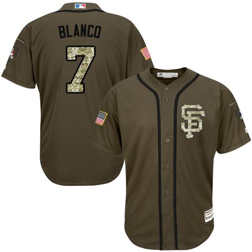 Custom Fan-Made Gregor Blanco San Francisco Giants #7 Green Service Edition Baseball Jersey