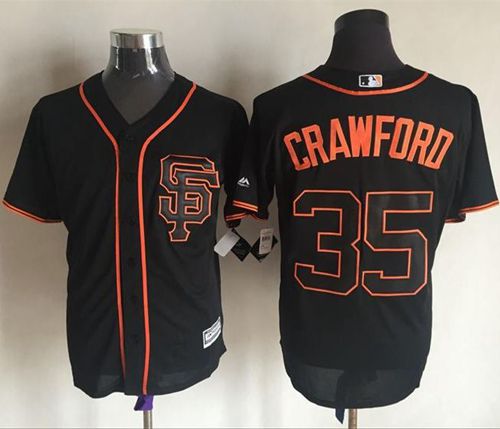 Custom Fan-Made Brandon Crawford San Francisco Giants #35 Black Baseball Jersey