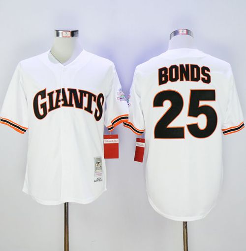Custom Fan-Made Barry Bonds San Francisco Giants #25 White 1989 Throwback Baseball Jersey