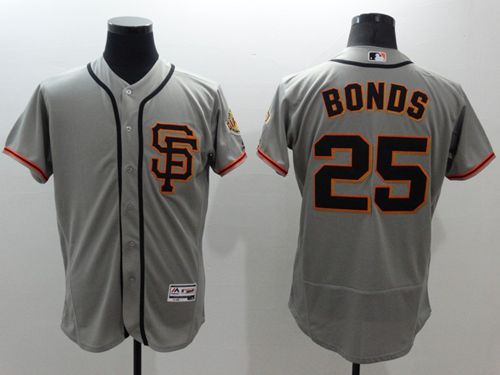 Custom Fan-Made Barry Bonds San Francisco Giants #25 Grey Baseball Jersey