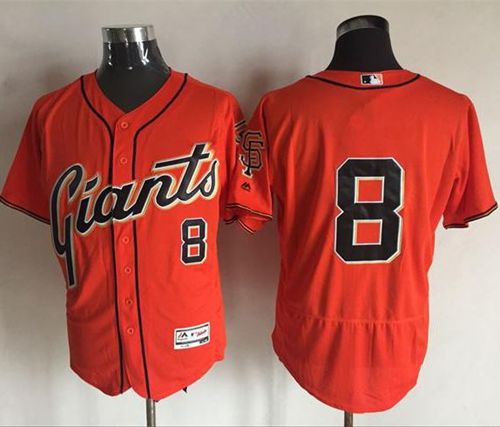 Custom Fan-Made Hunter Pence San Francisco Giants #8 Orange Baseball Jersey