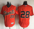 Custom Fan-Made Buster Posey San Francisco Giants #28 Orange Baseball Jersey
