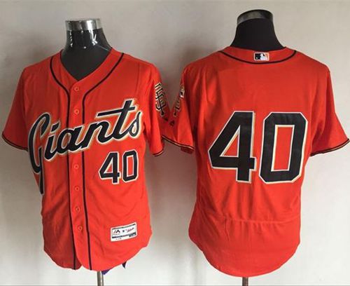Custom Fan-Made Madison Bumgarner San Francisco Giants #40 Orange Baseball Jersey