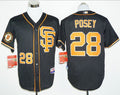 Custom Fan-Made Buster Posey San Francisco Giants #28 Black 2016 Baseball Jersey