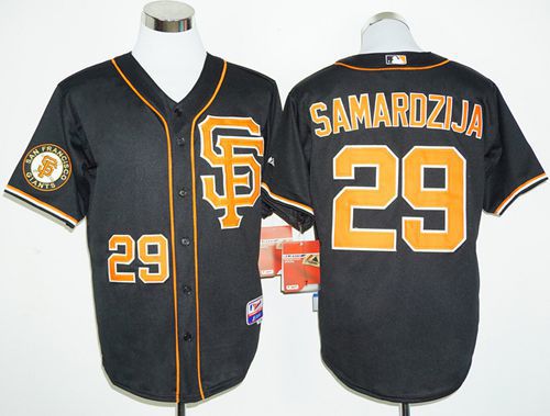Custom Fan-Made Jeff Samardzija San Francisco Giants #29 Black 2016 Baseball Jersey