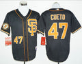 Custom Fan-Made Johnny Cueto San Francisco Giants #47 Black 2016 Baseball Jersey