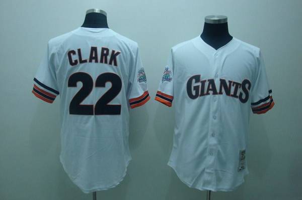 Custom Fan-Made Will Clark San Francisco Giants #22 White Throwback Baseball Jersey