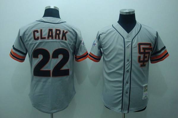 Custom Fan-Made Will Clark San Francisco Giants #22 Grey Throwback Baseball Jersey