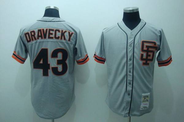 Custom Fan-Made Dave Dravecky San Francisco Giants #43 Grey Throwback Baseball Jersey