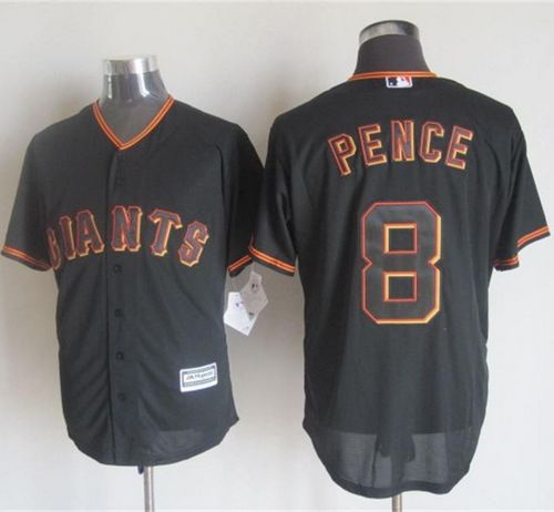 Custom Fan-Made Hunter Pence San Francisco Giants #8 Black Baseball Jersey