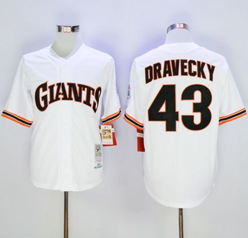 Custom Fan-Made Dave Dravecky San Francisco Giants #43 White Throwback Baseball Jersey