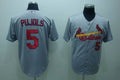 Custom Fan-Made Albert Pujols St. Louis Cardinals #5 Grey Baseball Jersey