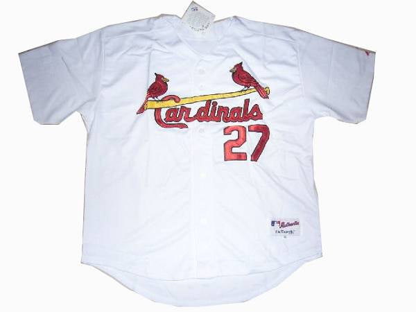 Custom Fan-Made Scott Rolen St. Louis Cardinals #27 White Baseball Jersey