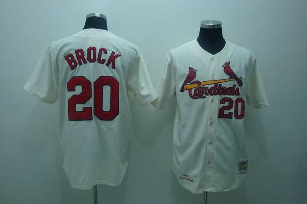 Custom Fan-Made Lou Brock St. Louis Cardinals #20 Throwback Baseball Jersey