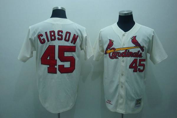 Custom Fan-Made Bob Gibson St. Louis Cardinals #45 Throwback Baseball Jersey