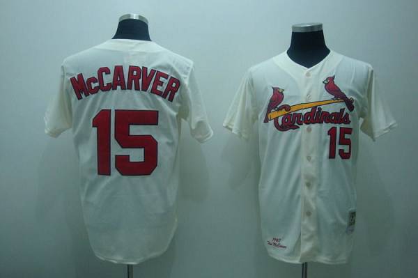 Custom Fan-Made Tim McCarver St. Louis Cardinals #15 Throwback Baseball Jersey