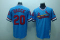 Custom Fan-Made Lou Brock St. Louis Cardinals #20 Blue Throwback Baseball Jersey