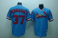 Custom Fan-Made Keith Hernandez St. Louis Cardinals #37 Blue Throwback Baseball Jersey