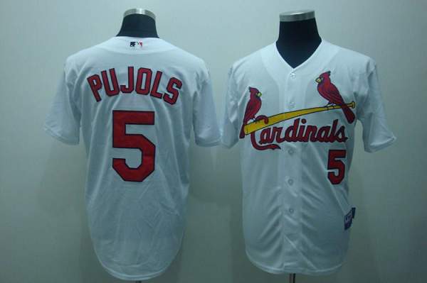 Custom Fan-Made Albert Pujols St. Louis Cardinals #5 White Baseball Jersey