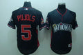Custom Fan-Made Albert Pujols Nation BP St. Louis Cardinals #5 Blue 2010 All-Star Edition Baseball Jersey