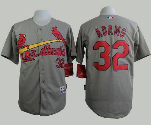 Custom Fan-Made Matt Adams St. Louis Cardinals #32 Grey Baseball Jersey