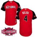 Custom Fan-Made Yadier Molina St. Louis Cardinals #4 Red 2015 All-Star Edition Baseball Jersey