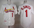 Custom Fan-Made Ozzie Smith St. Louis Cardinals #1 White 1992 Baseball Jersey