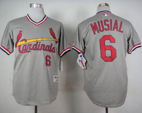 Custom Fan-Made Stan Musial St. Louis Cardinals #6 Grey 1978 Throwback Turn Back Clock Edition Baseball Jersey