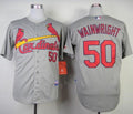 Custom Fan-Made Adam Wainwright St. Louis Cardinals #50 Grey Baseball Jersey