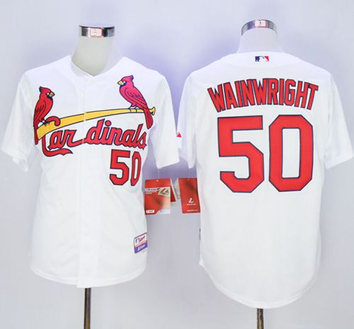 Custom Fan-Made Adam Wainwright St. Louis Cardinals #50 White Baseball Jersey