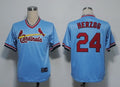 Custom Fan-Made Whitey Herzog St. Louis Cardinals #24 Blue Throwback Baseball Jersey