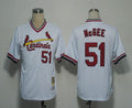 Custom Fan-Made Willie McGee St. Louis Cardinals #51 White Throwback Baseball Jersey