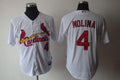 Custom Fan-Made Yadier Molina St. Louis Cardinals #4 White Baseball Jersey