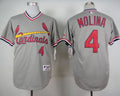 Custom Fan-Made Yadier Molina St. Louis Cardinals #4 Grey 1978 Throwback Turn Back Clock Edition Baseball Jersey
