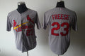 Custom Fan-Made David Freese St. Louis Cardinals #23 Grey Baseball Jersey