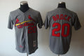Custom Fan-Made Lou Brock St. Louis Cardinals #20 Grey Throwback Baseball Jersey