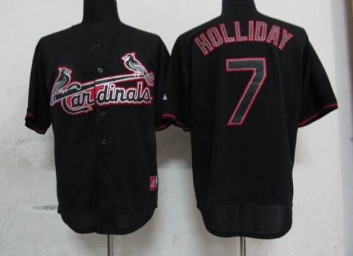Custom Fan-Made Matt Holliday St. Louis Cardinals #7 Black Baseball Jersey