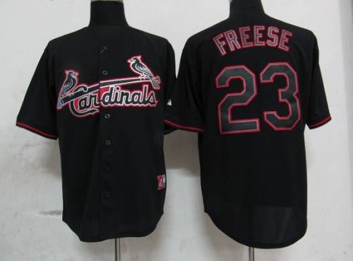 Custom Fan-Made David Freese St. Louis Cardinals #23 Black Baseball Jersey