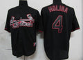 Custom Fan-Made Yadier Molina St. Louis Cardinals #4 Black Baseball Jersey