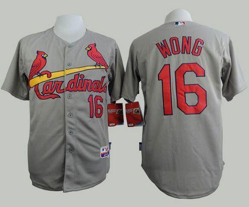 Custom Fan-Made Kolten Wong St. Louis Cardinals #16 Grey Baseball Jersey
