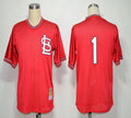 Custom Fan-Made Ozzie Smith St. Louis Cardinals #1 Red 1985 Baseball Jersey