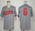 Custom Fan-Made Stan Musial St. Louis Cardinals #6 Grey 1956 Baseball Jersey