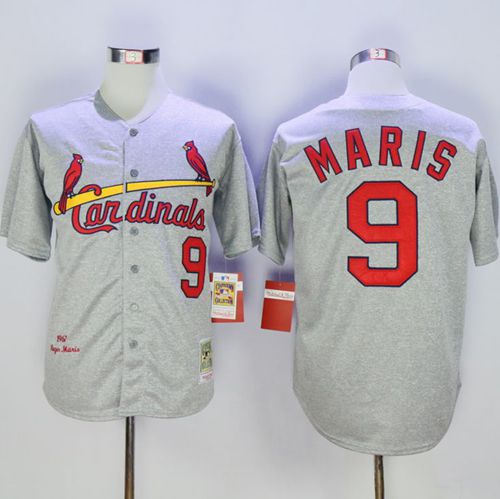 Custom Fan-Made Roger Maris St. Louis Cardinals #9 Grey 1967 Throwback Baseball Jersey