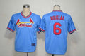 Custom Fan-Made Stan Musial St. Louis Cardinals #6 Blue Throwback Baseball Jersey