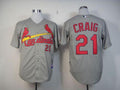 Custom Fan-Made Allen Craig St. Louis Cardinals #21 Grey Baseball Jersey