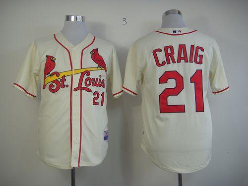 Custom Fan-Made Allen Craig St. Louis Cardinals #21 Baseball Jersey