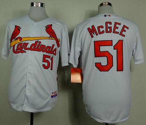 Custom Fan-Made Willie McGee St. Louis Cardinals #51 White Baseball Jersey