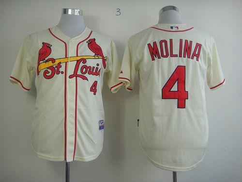 Custom Fan-Made Yadier Molina St. Louis Cardinals #4 Baseball Jersey