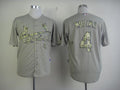 Custom Fan-Made Yadier Molina St. Louis Cardinals #4 Grey USMC Baseball Jersey