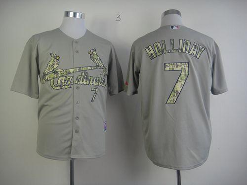 Custom Fan-Made Matt Holliday St. Louis Cardinals #7 Grey USMC Baseball Jersey